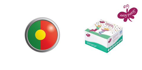 Brincos botão - bandeira de Portugal Easy Piercy