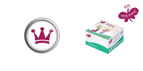 Brincos botão - coroa rosa Easy Piercy