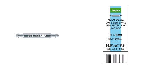 Molas de asa inox braceletes Lady - 1.30 mm - várias medidas