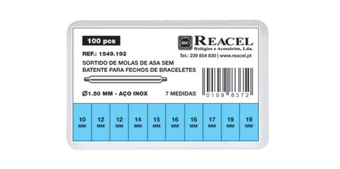 Sortido molas de asa para fechos aço - 1.50 mm - 100 peças