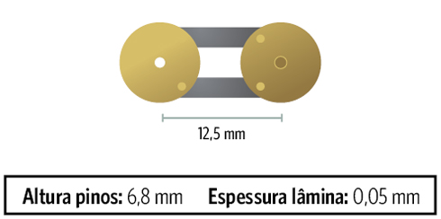 Suspensão de pêndula com pino - 6,8 mm - 0,05 mm