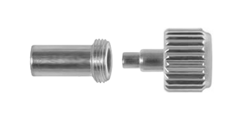 Coroa inox cromo com rosca e tubo - 0.90 x 5.25 x 2.00 mm