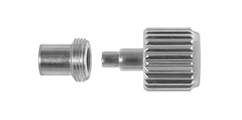 Coroas inox cromo com rosca e tubo - 0.90 mm - várias medidas