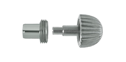 Coroa inox cromo com rosca e tubo - 0.90 x 5.25 x 2.50 mm