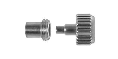Coroas inox cromo com rosca e tubo - 0.90 mm - várias medidas