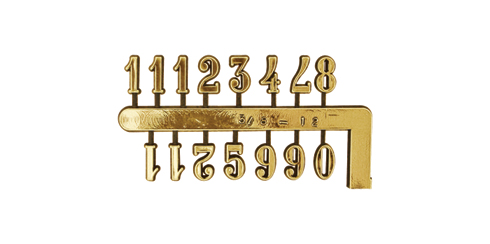Números árabes em fibra dourada para mostrador - 10 mm
